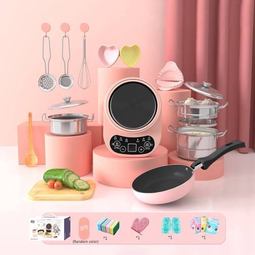 Kids Junior Tiny Real Cooking Kitchen Set and Baking Kit, With Mini Induction Cooker