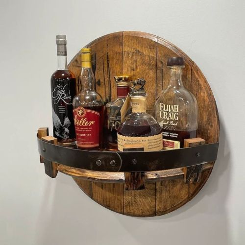 Hand Crafted Liquor Bottle Display, Wooden Liquor Bottle Wall Rack