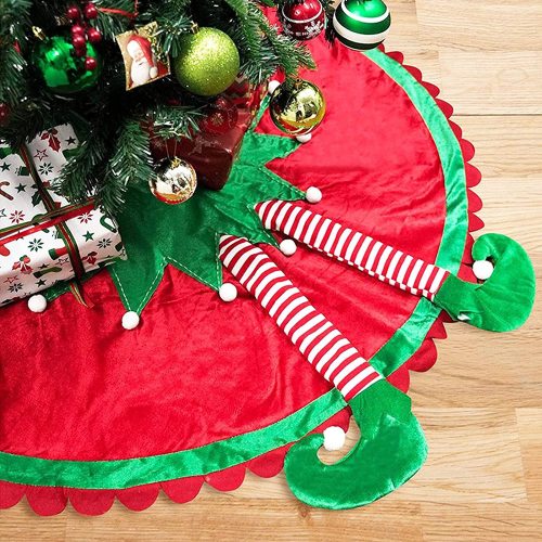 47.2 inches Elf Christmas Tree Skirt with Legs,