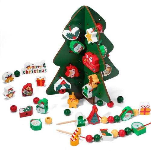 Wooden Christmas Tree Beaded Toy