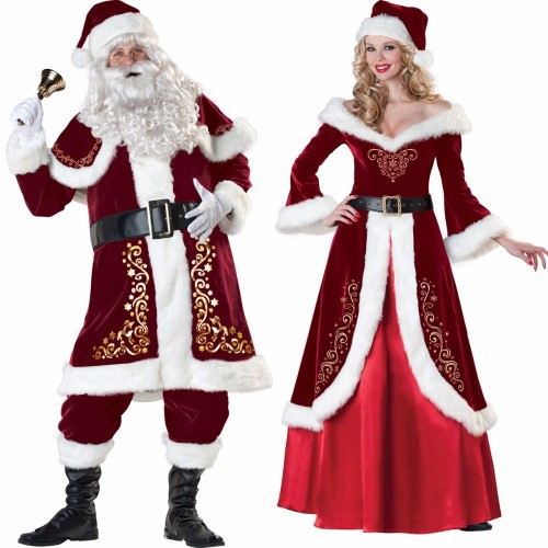 Santa Suit Plus Size Men's Christmas Costume and Mrs. Santa Claus Dress