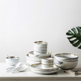 Corzun 1pcs Marble pattern porcelain plate ceramic Dinner Plate tableware dinner set Phnom Penh Exquisite Stroke marble dinnerware