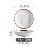 Corzun 1pcs Marble pattern porcelain plate ceramic Dinner Plate tableware dinner set Phnom Penh Exquisite Stroke marble dinnerware