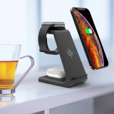 Birkinston 3 in 1 Wireless Charger 10W Fast Charging for iPhone 11 pro/XR/Xs Max/8 Plus for Apple Watch 5 4 3 2 for Airpods with EU Charger