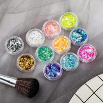 Sackvis 1 Box Gold Silver Irregular Aluminum Foil Paper Nail Decorative Nail Art Sticker 3D Glitter DIY Manicure UV Gel Polish