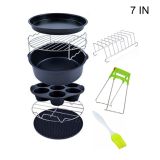 Nopton 2021 New 9pcs/set 6/7/8 Inches Air Fryer Accessories Kitchen Pizza Tray Grill Toast Rack