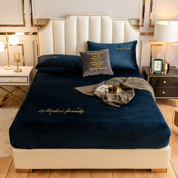 Relonnik Winter Warm Bed Sheet Universal Mattress Cover Cashmere Thicken Bed Cover Fit Sheets Dust Cover Protector(No Pillowcase)