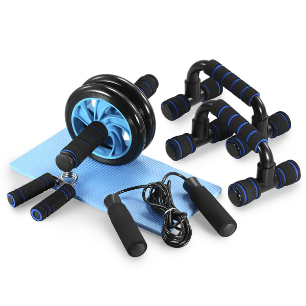 Paulaville Gym Fitness Equipment Muscle Trainer Wheel Roller Kit Abdominal Roller Push Up Bar Jump Rope Workout Crossfit Home Sport