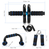 Paulaville Gym Fitness Equipment Muscle Trainer Wheel Roller Kit Abdominal Roller Push Up Bar Jump Rope Workout Crossfit Home Sport