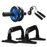 Paulaville Gym Fitness Equipment Muscle Trainer Wheel Roller Kit Abdominal Roller Push Up Bar Jump Rope Workout Crossfit Home Sport
