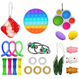 Pelekinco 23PCS Sensory Toy Set Push Pop Bubble Fidget Toys for Adult Kids Anti-stress Hand Toys Decompression Stress Reliever Toy