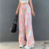 Gebrson 2021 Korean Fashion Camouflage Pants Printed Casual Stretch High Waist Pants Street Ladies Clothing Hip Hop Ladies Sports Pants