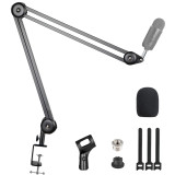 Kadelk Microphone Boom Arm Stand Heavy Duty Adjustable Suspension Scissor Spring Built-in Mic Stand For Blue Yeti Blue Snowball Bracket