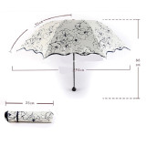 Puchina Chic Floral ANTI-UV Foldable Umbrellas Sun Compact Women Female Ladies Lady Windproof Rain Lovely Flower 8K Parasols Umbrella
