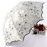 Puchina Chic Floral ANTI-UV Foldable Umbrellas Sun Compact Women Female Ladies Lady Windproof Rain Lovely Flower 8K Parasols Umbrella