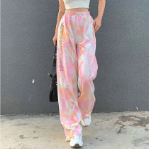 Gebrson 2021 Korean Fashion Camouflage Pants Printed Casual Stretch High Waist Pants Street Ladies Clothing Hip Hop Ladies Sports Pants