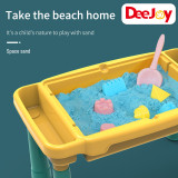 Deejoy Kids Activity Table Set, All-in-1 Multi Activity Table Set with Storage Area, 50PCS Large Building Blocks Compatible with All Major Brands, Outdoor & Indoor