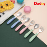 Deejoy Baby Gadgets Tableware Set Children Utensil Stainless Steel Toddler Dinnerware Cutlery Cartoon Infant Food Feeding Spoon Fork