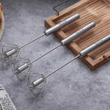 Deejoy Whisk Hand Pressure Semi-automatic Egg Beater Stainless Steel Kitchen Accessories Tools Self Turning Cream Utensils Whisk Manual Mixer