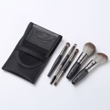 Deejoy 5pcs Mini Makeup Brushes Set Powder Foundation Blush Highlighter Contour Eye Shadow Eyebrow Lash Portable Cosmetic Brush