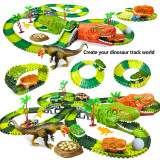 Cute diary Toy Car Track Dinosaur Toys, Dino Race Car Track with Flexible Track, Gift for Toddler Kids Boys Girls 3 4 5 6 7 8