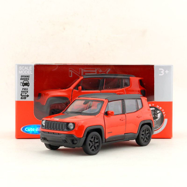 Cute diary Toy Car Toy Diecast Model 1:36 Jeep Renegade Trailhawk SUV Pullback Children's Education Series Gift Car Model