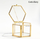 Cute diary Clear Glass Jewelry Box Jewelry Organize Holder Ring Box Necklace Bracelets Earrings Jewelry Storage Accessories