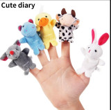 Cute diary Toy Animals Cartoon Animal Finger Puppet Baby Plush Doll Animal Finger Toy Sets Early Education Tell Story Props Family Kids Finger Puppets