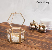Cute diary Clear Glass Jewelry Box Jewelry Organize Holder Ring Box Necklace Bracelets Earrings Jewelry Storage Accessories