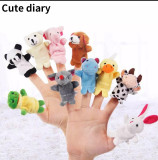 Cute diary Toy Animals Cartoon Animal Finger Puppet Baby Plush Doll Animal Finger Toy Sets Early Education Tell Story Props Family Kids Finger Puppets