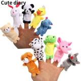 Cute diary Toy Animals Cartoon Animal Finger Puppet Baby Plush Doll Animal Finger Toy Sets Early Education Tell Story Props Family Kids Finger Puppets