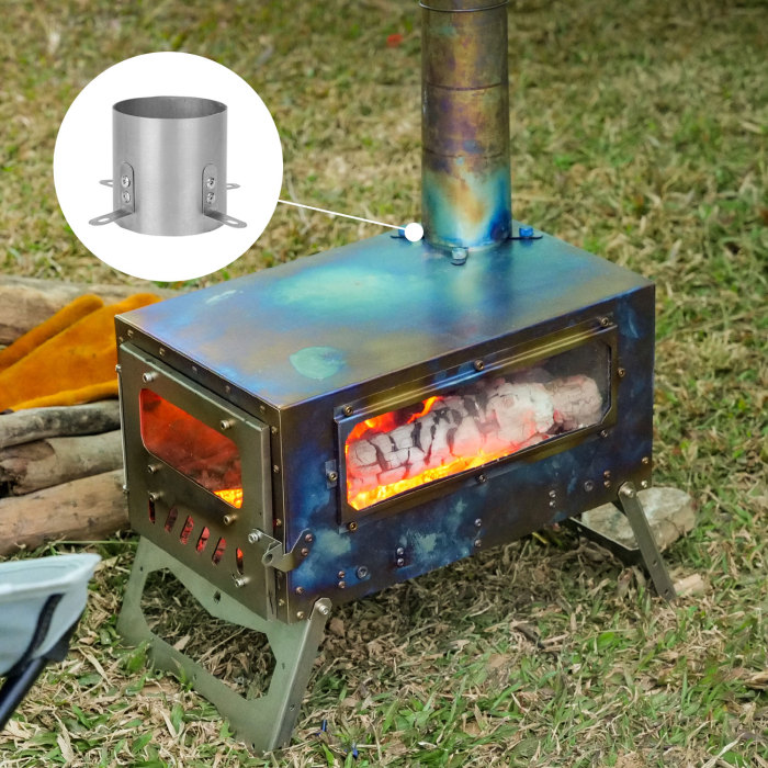 Titanium stove pipe for camping wood stove and DIY tent stove