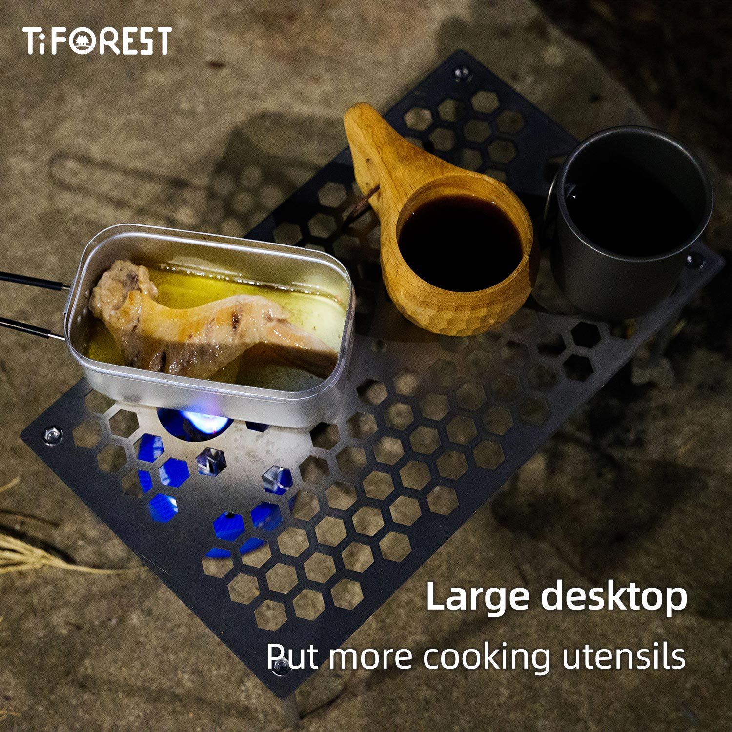 BT200 Small Titanium Table & Titanium Baking Mesh in One Lightweight