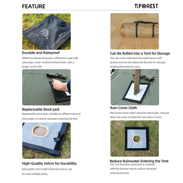 Stove Jack Kit with Rain Flap for Tent