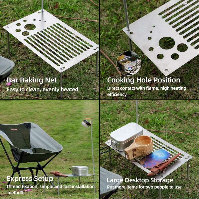 BT210 Titanium Folding Camping Table for Solo Cmaping, Backpacking