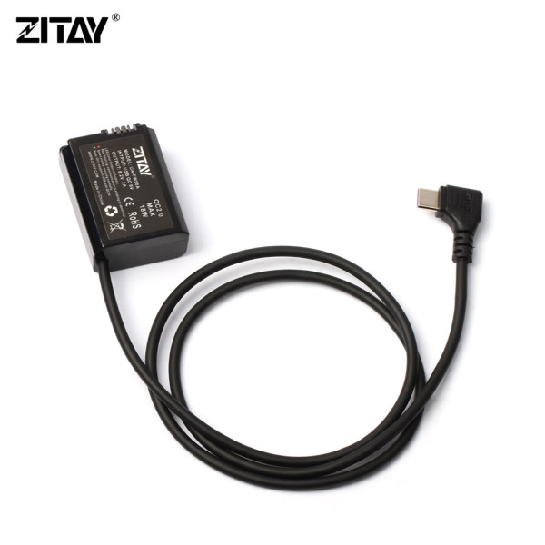 ZITAY Sony NP-FW50 Dummy Battery to Type C USB Camera Power Cable Adapter