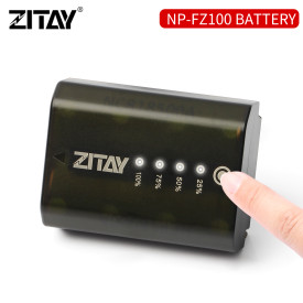 ZITAY NP-FZ100 Rechargeable Lithium-Ion Battery Touch Display Remaining Battery for Sony Alpha a9 II, a9, a7R IV, a7R III, a7 III, a6600