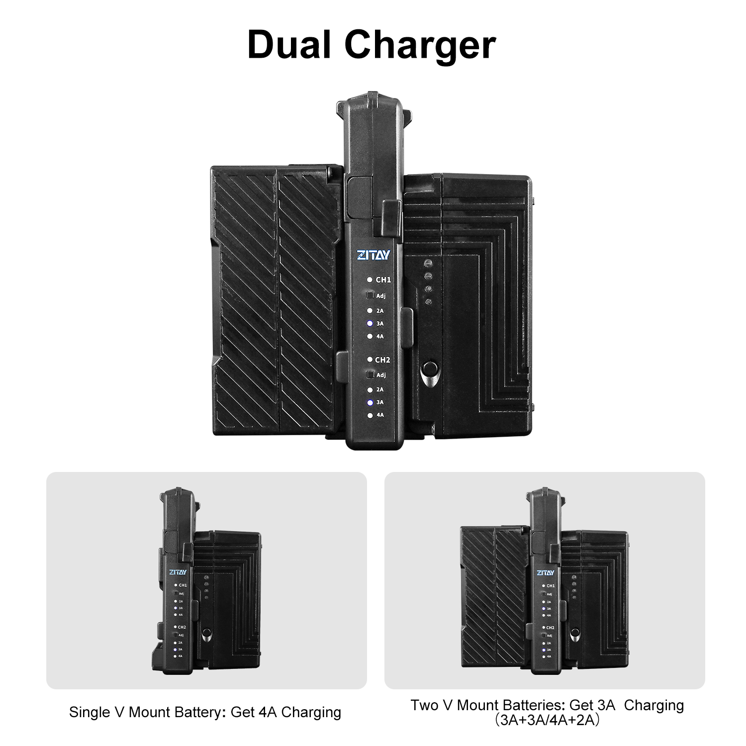 US$ 118.99 - ZITAY Dual Channel V Mount Lock Smart Battery US$ 118.99 - ZITAY Dual Channel V Mount Lock Smart Battery