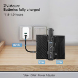 ZITAY Dual Channel V Mount Lock Smart Battery Charger with Type C 100W Quick Charge Adapter for V-Mount Battery （BC20BC21CT10）