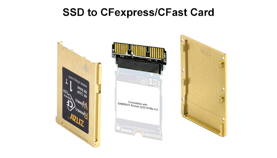 US$ 39.99 - ZITAY Adapter NVME M.2 2230 SSD to CFexpress Type B Card  Adapter Compatible with Nikon Z6 Z7 Z8 Z9 Canon RC R5 R5C Panasonic GH6(SSD  not included) - m.zitay.net