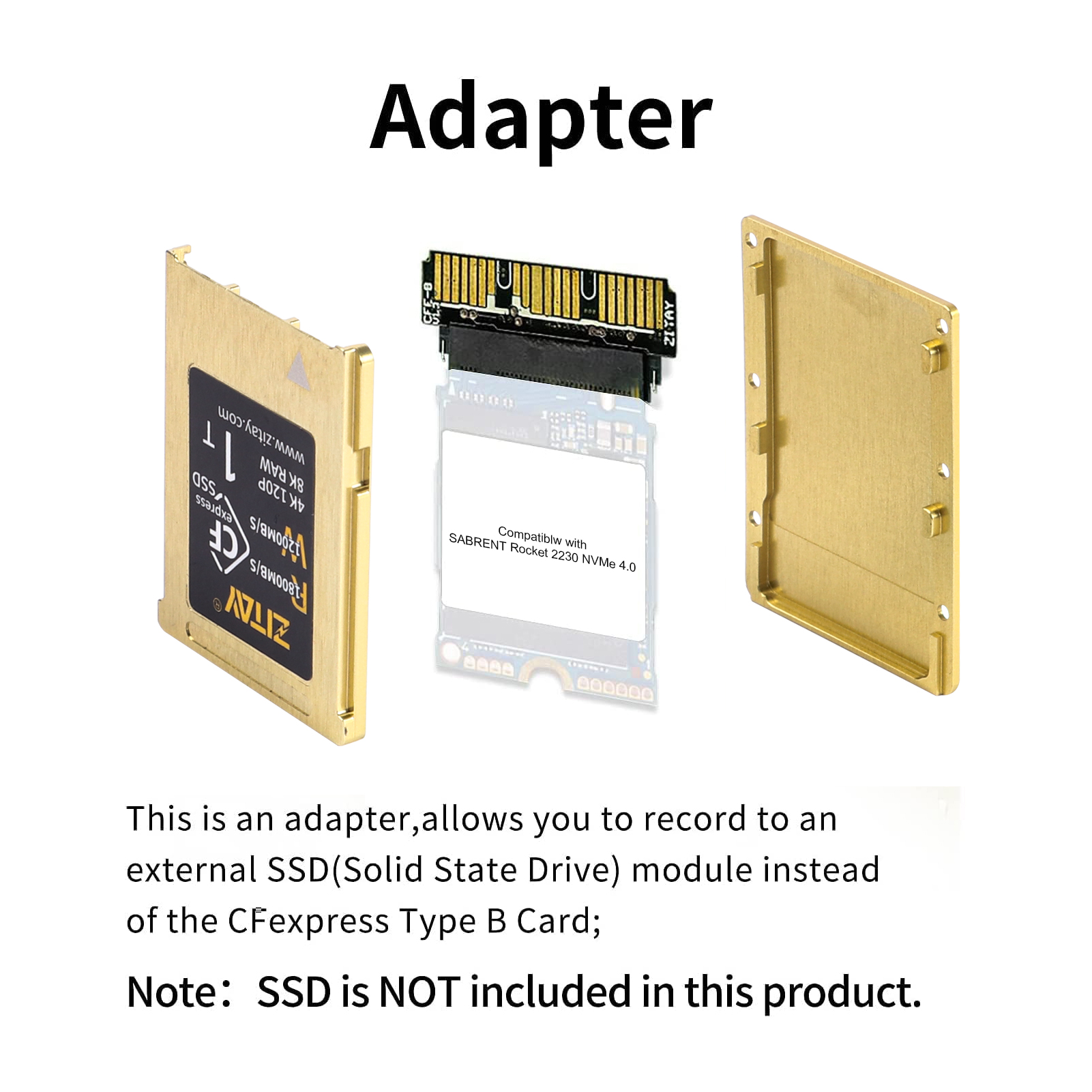 US$ 49.99 - ZITAY Adapter NVME M.2 2230 SSD to CFexpress US$ 49.99 - ZITAY Adapter NVME M.2 2230 SSD to CFexpress