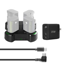 ZITAY Fast 4-Channel Compact Charger with PD 67W Adapter Kit Compatible with Canon LP-E6, LP-E6N, and LP-E6NH Type Batteries