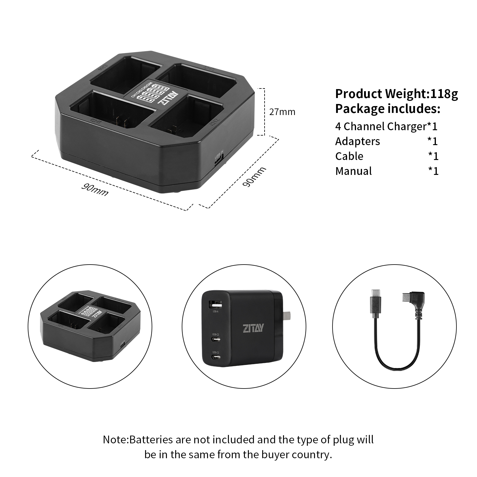 US$ 55.00 - ZITAY 4-Channel Type C Fast Charging Station US$ 55.00 - ZITAY 4-Channel Type C Fast Charging Station