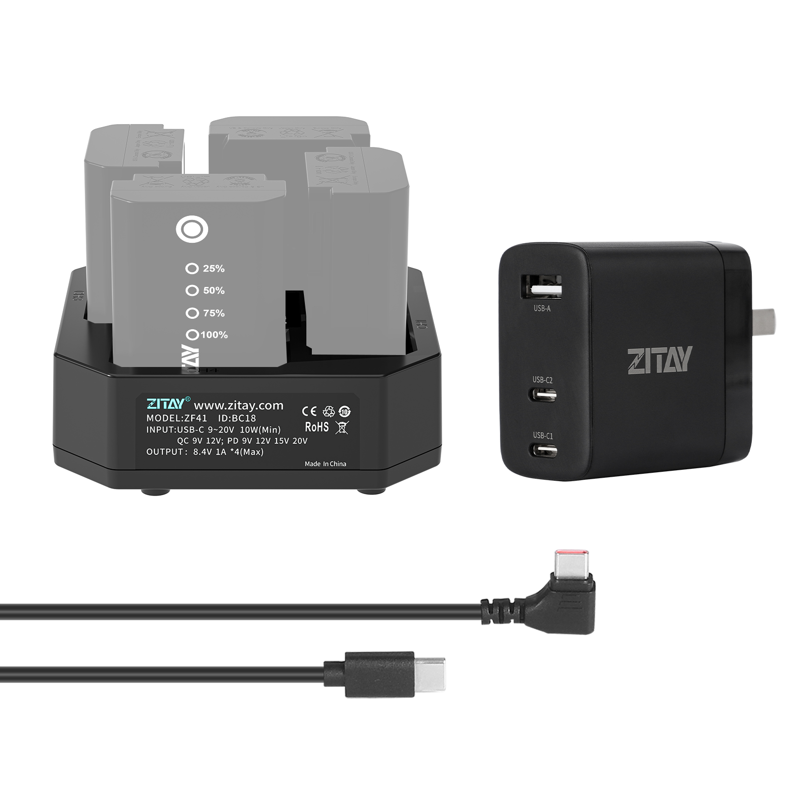 US$ 55.00 - ZITAY 4-Channel Type C Fast Charging Station US$ 55.00 - ZITAY 4-Channel Type C Fast Charging Station