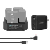 ZITAY 4-Channel Type C Fast Charging Station with PD 67W Quick Charger Adapter for Sony NP-FZ100 Batteries,Compatible with Sony A9 A7III A7RIII Cameras,with LCD Display（BC18BC13CT09）