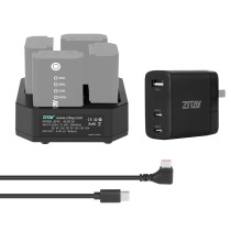 ZITAY 4-Channel Type C Fast Charging Station with PD 67W Quick Charger Adapter for Sony NP-FZ100 Batteries,Compatible with Sony A9 A7III A7RIII Cameras,with LCD Display（BC18BC13CT09）