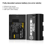 ZITAY LP-E6P 2600mAh Battery, Type-C Charging, Quick Battery Level Check Compatible with Canon EOS R5 Mark II  ,R5C R5 II R6 R6 II R7 5D II III IV 5DS R 6D 6D II 7D 7D II 60D 60Da 70D 80D 90D