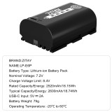 ZITAY LP-E6P 2600mAh Battery, Type-C Charging, Quick Battery Level Check Compatible with Canon EOS R5 Mark II  ,R5C R5 II R6 R6 II R7 5D II III IV 5DS R 6D 6D II 7D 7D II 60D 60Da 70D 80D 90D