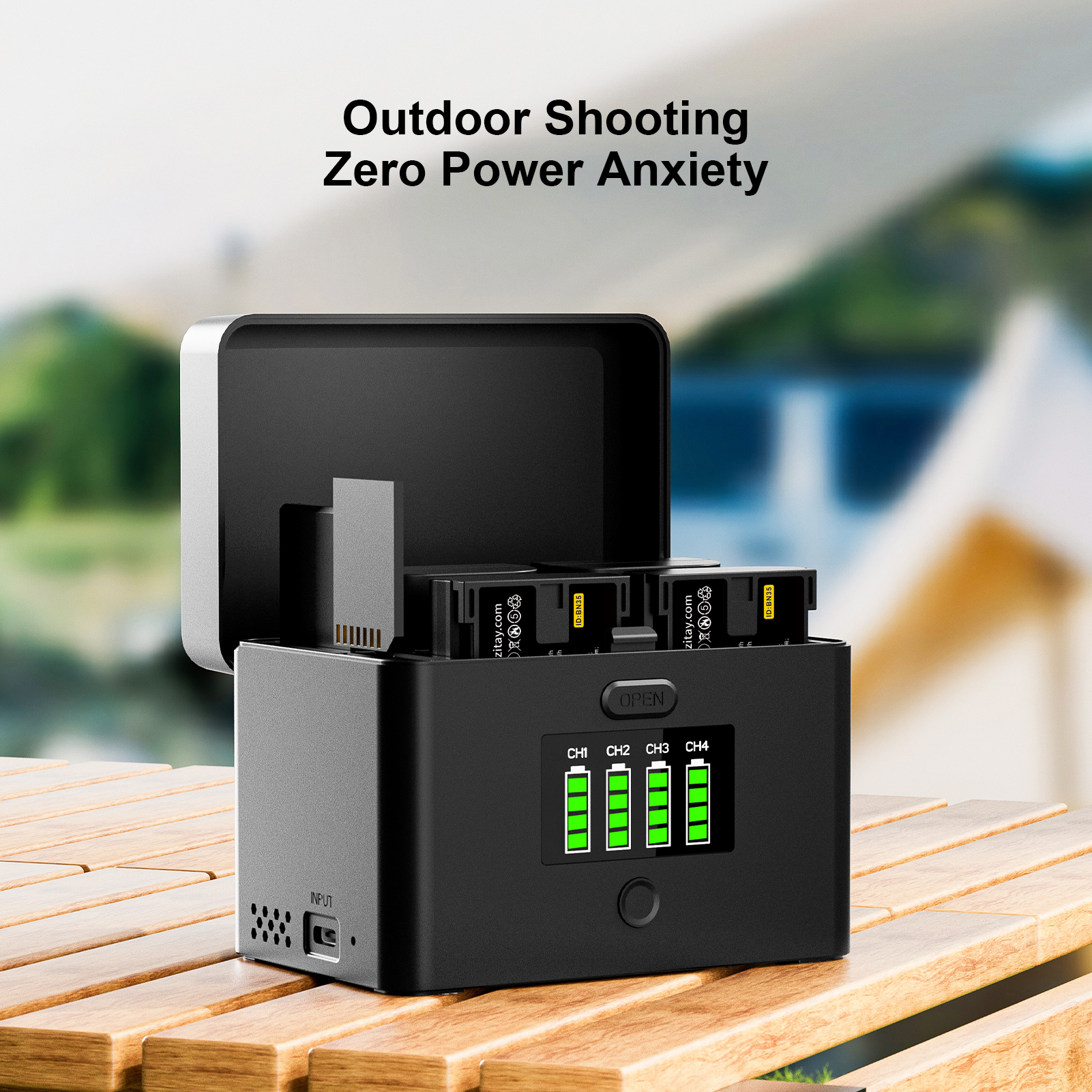 ZITAY 충전 보관함 — USB-A USB-C 출력 포트, 다른 기기 충전 가능