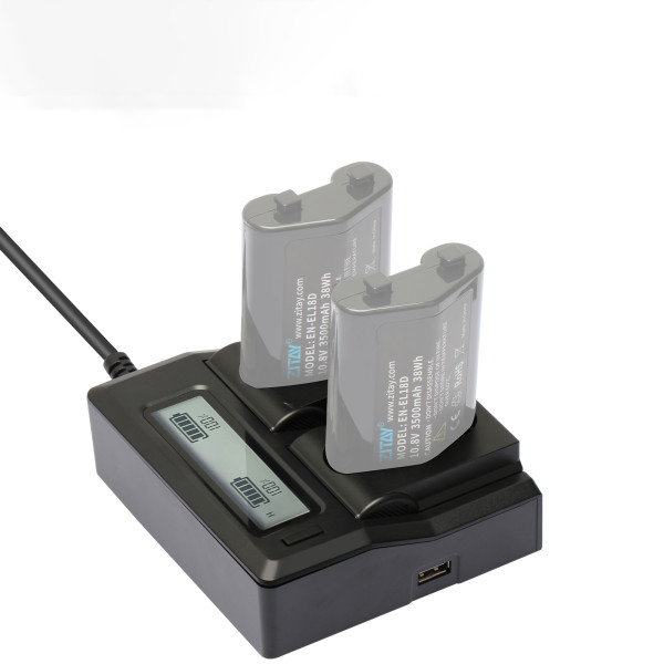 ZITAY Dual-Channel Charger for EN-EL18D Battery – Compatible with NIKON Z9, D6/D5/D4/D4S DSLR Cameras